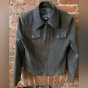 Express Bleus Brown Genuine Suede Jacket